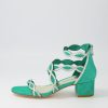 Shoes DJANGO & JULIETTE | Ailani Light Emerald Argento Suede Leather Sandals