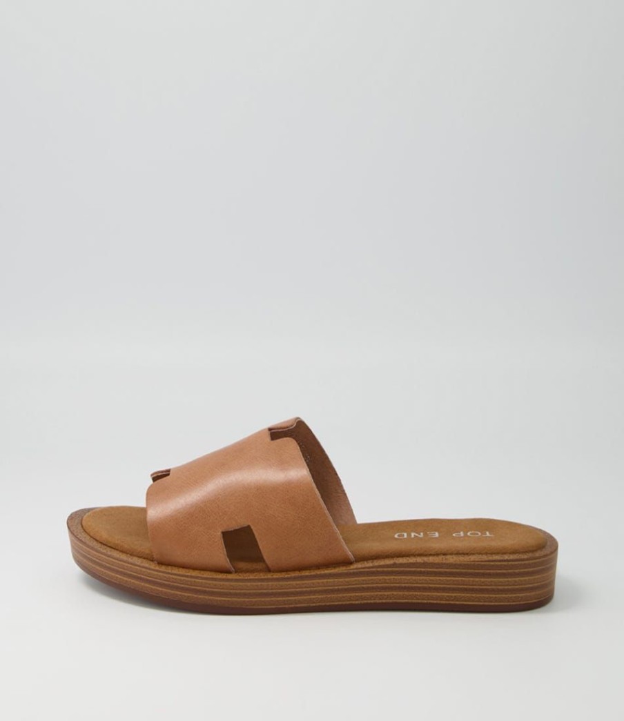 Shoes TOP END | Fando Tan Leather Slides Ns