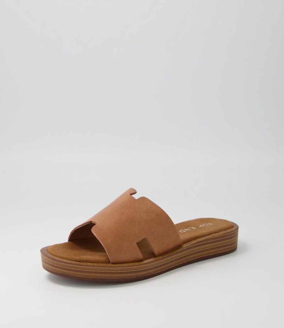 Shoes TOP END | Fando Tan Leather Slides Ns