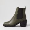 Shoes MOLLINI | Biscoti Olive Leather Chelsea Boots