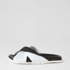 Shoes DJANGO & JULIETTE | Toyce Black White Leather Slides