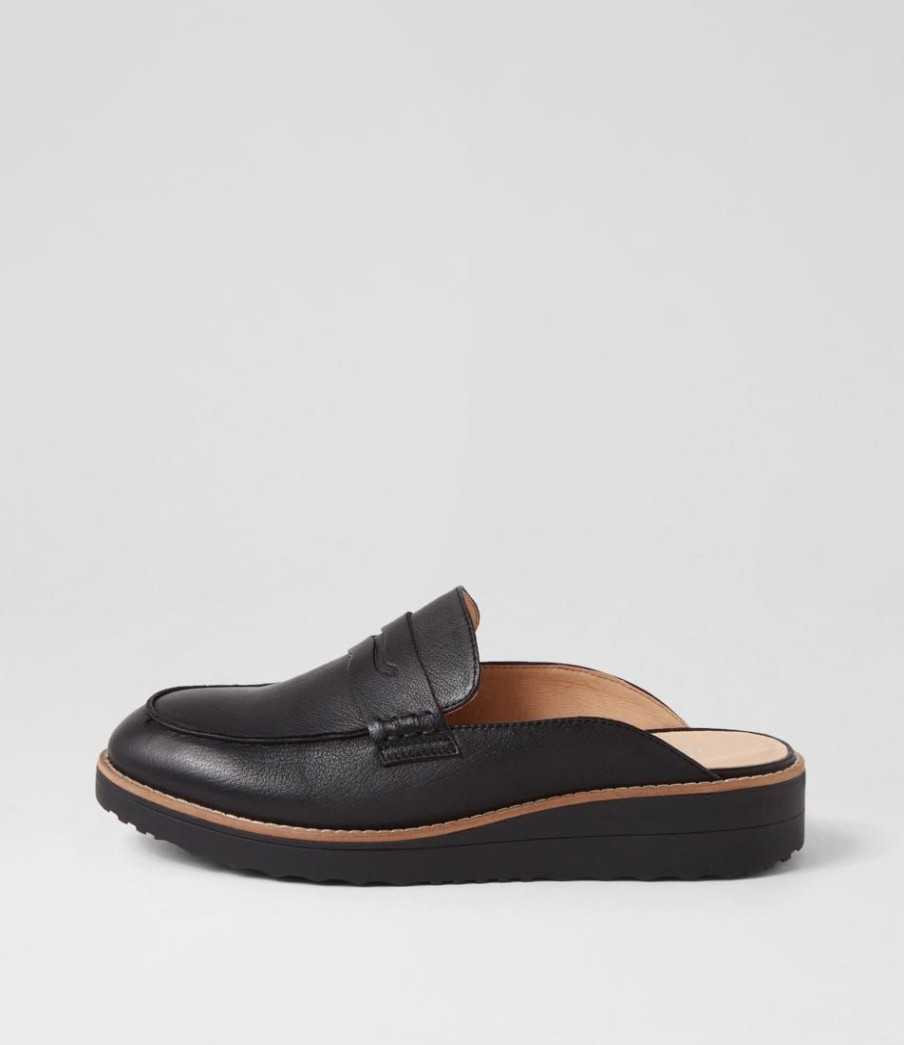 Shoes TOP END | Olmm Black Leather Mules