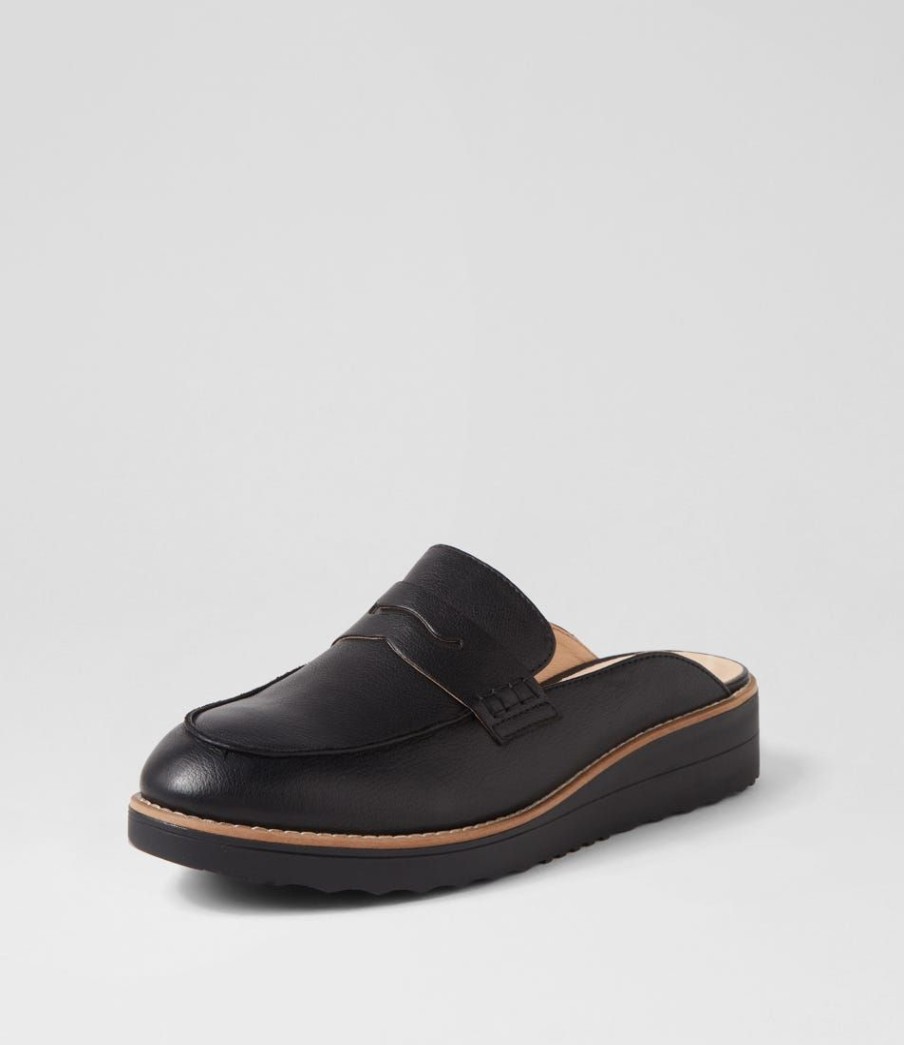 Shoes TOP END | Olmm Black Leather Mules