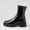 Shoes MOLLINI | Alove Black Stretch Patent Pu Ankle Boots