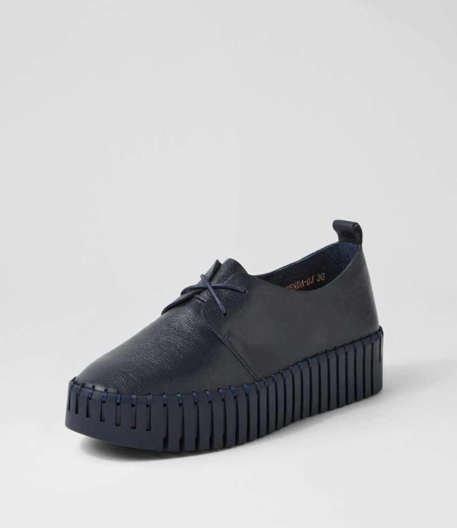 Shoes DJANGO & JULIETTE | Brenda Navy Leather Sneakers