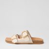 Shoes DJANGO & JULIETTE | Nabina Almond Leather Slides