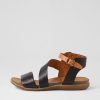 Shoes DIANA FERRARI | Sandarne Black Tan Leather Sandals