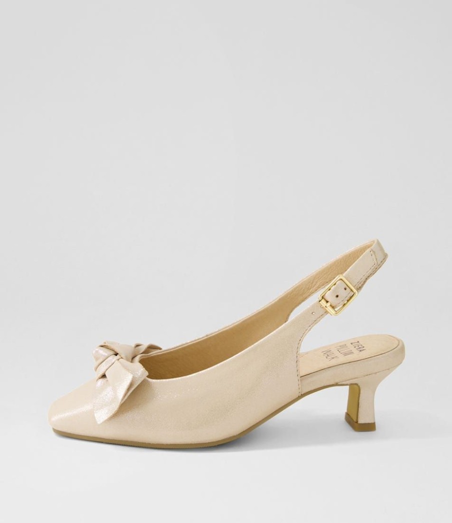 Shoes ZIERA | Ondo Xw Nude Shimmer Leather Heels