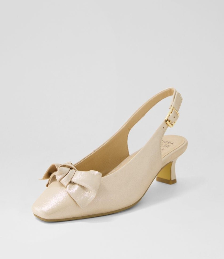 Shoes ZIERA | Ondo Xw Nude Shimmer Leather Heels