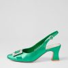 Shoes DJANGO & JULIETTE | Prentis Emerald Satin Leather Heels