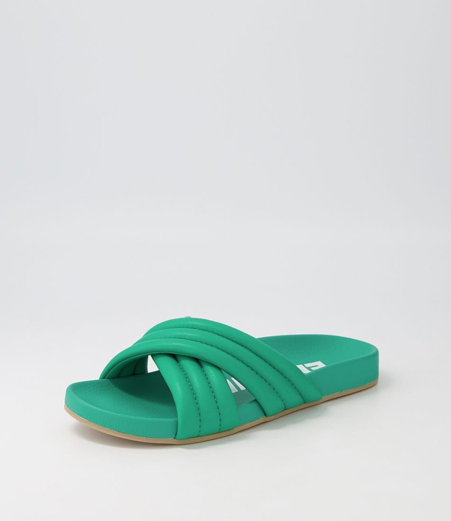 Shoes ROLLIE | Tide Cross Padded Shamrock Leather Slides