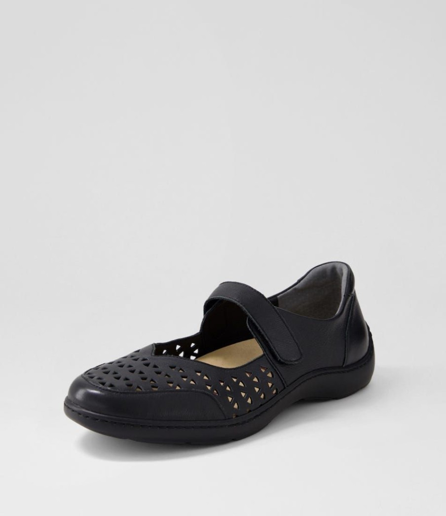 Shoes ZIERA | Wardela Xf Black Leather Flat Shoes