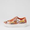 Shoes DJANGO & JULIETTE | Leitha Orange Poppy White Leather Sneakers