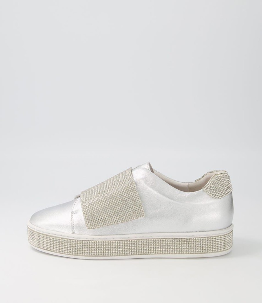 Shoes TOP END | Patisse Silver Leather Jewels Sneakers