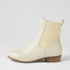 Shoes DJANGO & JULIETTE | Satima Almond Leather Elastic Ankle Boots