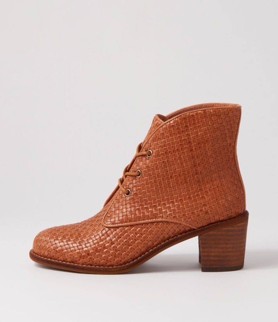 Shoes DJANGO & JULIETTE | Waire Tan Weave Leather Lace Up Boots