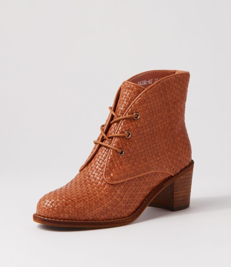 Shoes DJANGO & JULIETTE | Waire Tan Weave Leather Lace Up Boots