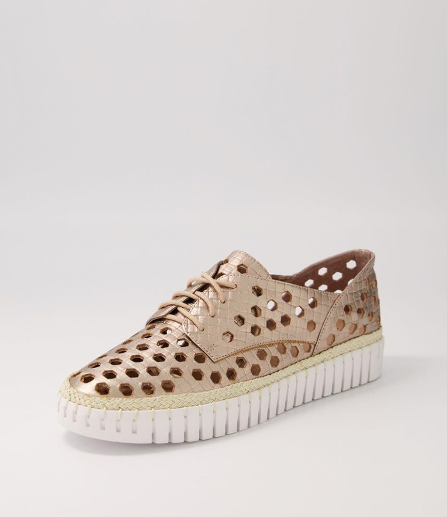 Shoes DJANGO & JULIETTE | Hypera Champagne Leather Sneakers