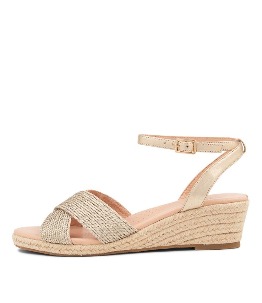 Shoes DIANA FERRARI | Honour Pale Gold Woven Leather Sandals