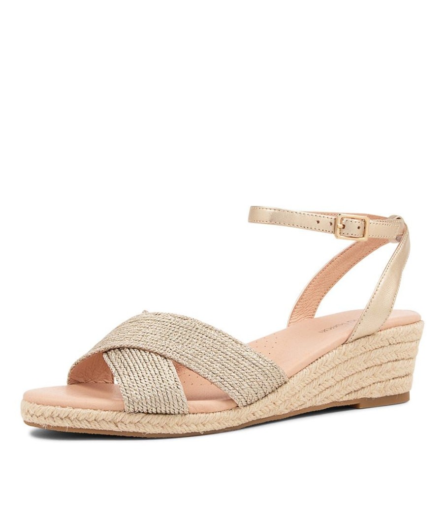 Shoes DIANA FERRARI | Honour Pale Gold Woven Leather Sandals