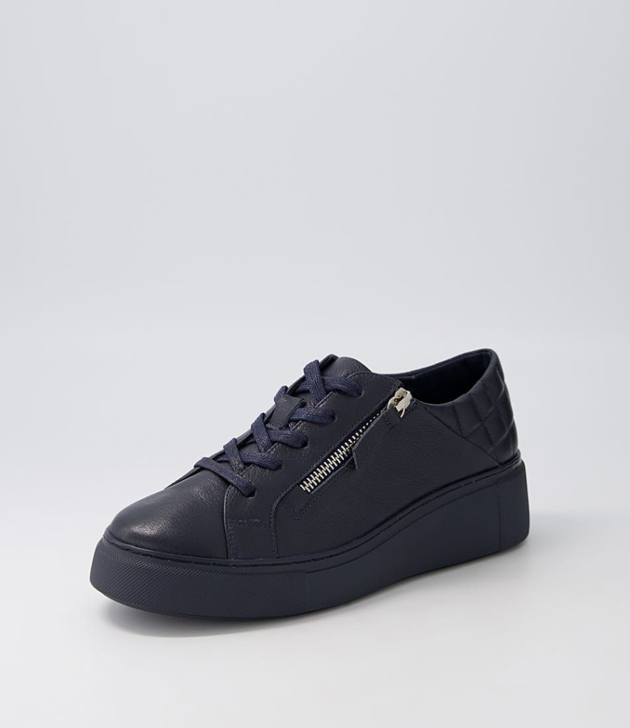 Shoes DJANGO & JULIETTE | Yurke Navy Leather Sneakers