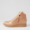 Shoes TOP END | Ohmyes Latte Croc Leather Ankle Boots