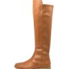 Shoes ZIERA | Sallies Xf Tan Stretch Leather Knee High Boots