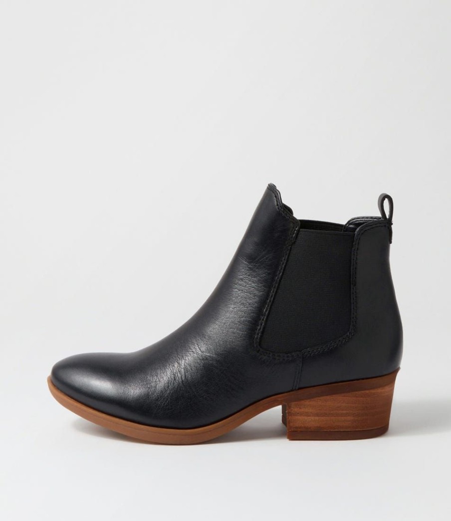 Shoes DIANA FERRARI | Zenna Black Natural Heel Leather Chelsea Boots