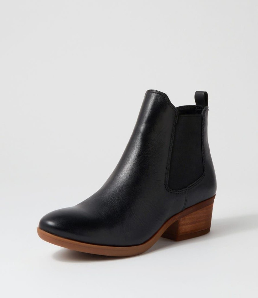 Shoes DIANA FERRARI | Zenna Black Natural Heel Leather Chelsea Boots