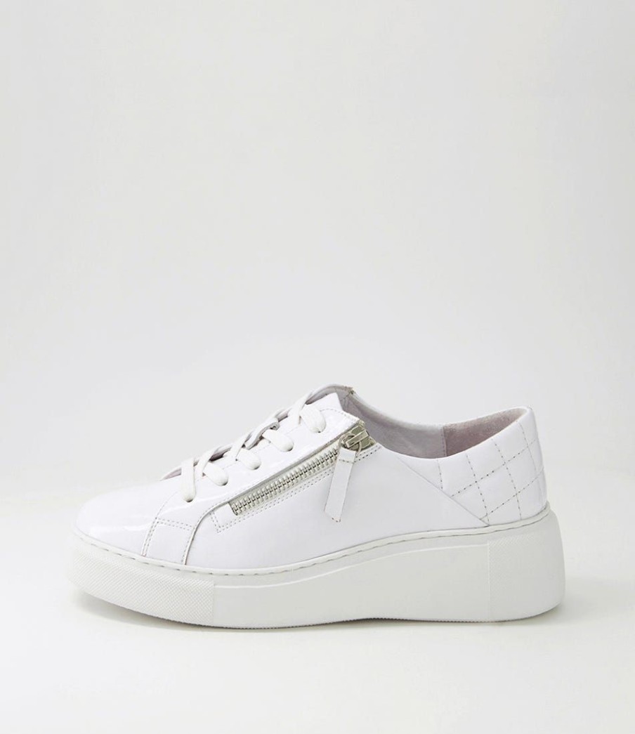 Shoes DJANGO & JULIETTE | Yurke White Patent Leather Sneakers