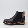 Shoes DJANGO & JULIETTE | Rejin Black Camel Leopard Leather Chelsea Boots