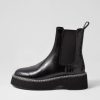 Shoes MOLLINI | Devoted Black Croc Leather Chelsea Boots