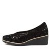 Shoes DJANGO & JULIETTE | Umme Black Sparkle Suede Wedges