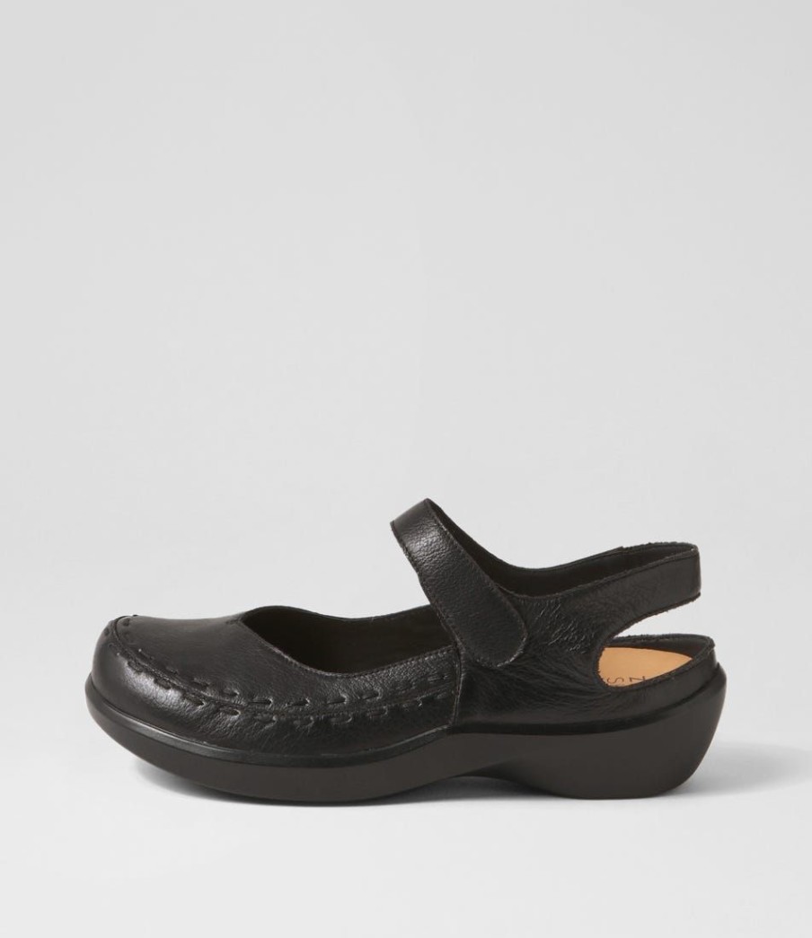 Shoes ZIERA | Allows Xw Black Leather Mary Janes