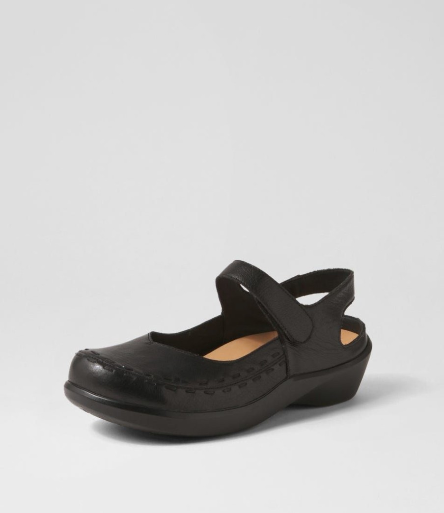 Shoes ZIERA | Allows Xw Black Leather Mary Janes