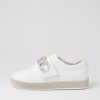 Shoes TOP END | Poppiey White Silver Jewels Leather Sneakers