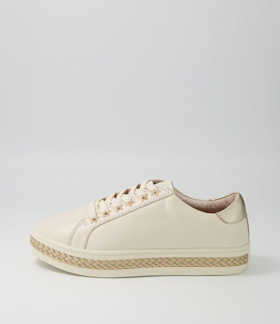 Shoes ALFIE & EVIE | Plant Cream Gold Leather Sneakers