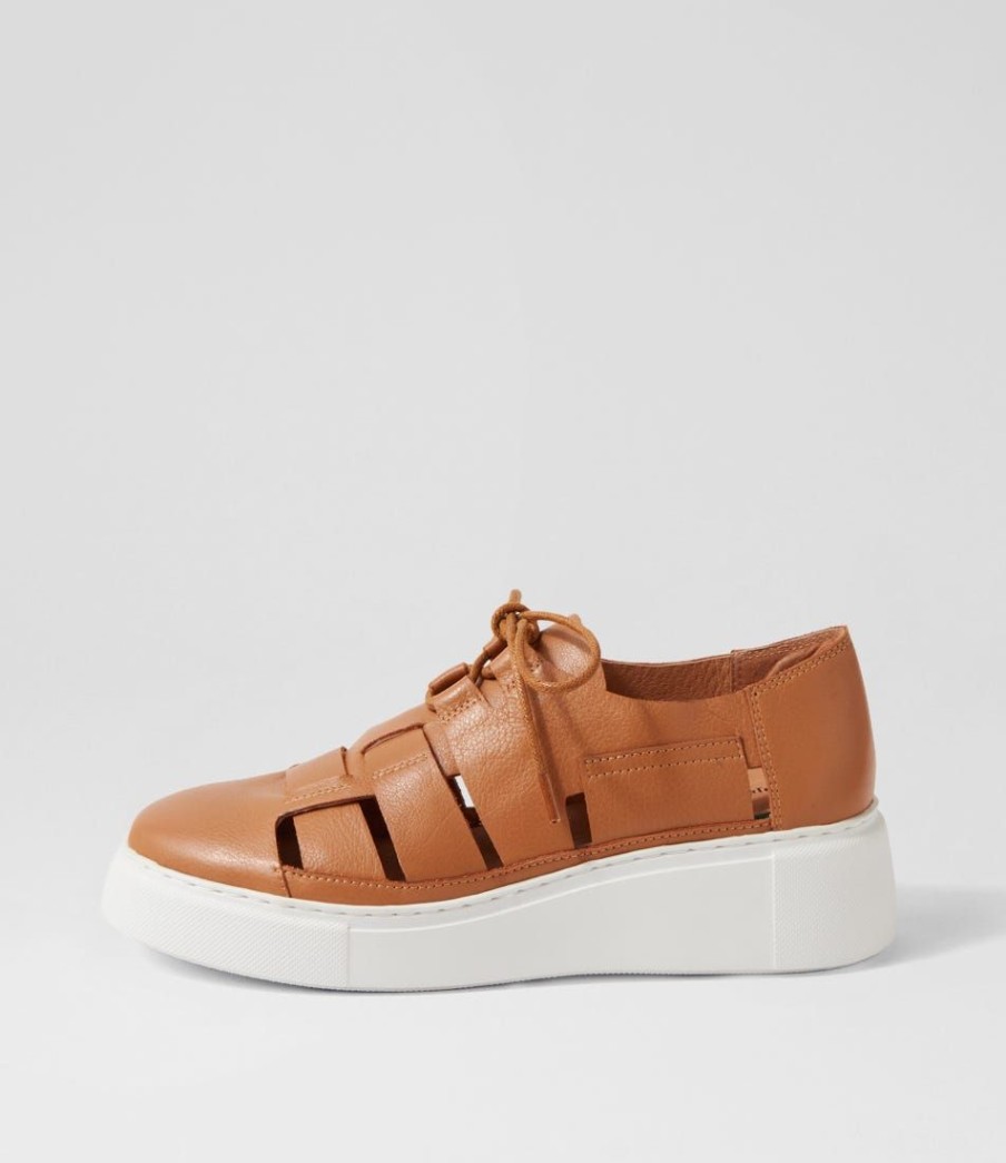 Shoes DJANGO & JULIETTE | Yao Dark Tan White Leather Sneakers