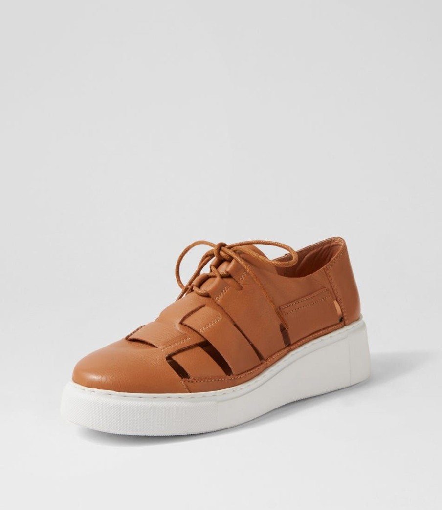 Shoes DJANGO & JULIETTE | Yao Dark Tan White Leather Sneakers