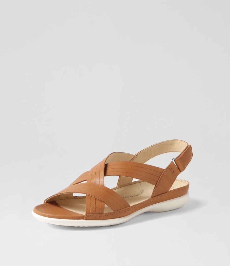 Shoes ZIERA | Bellmont W Dark Tan Leather Sandals