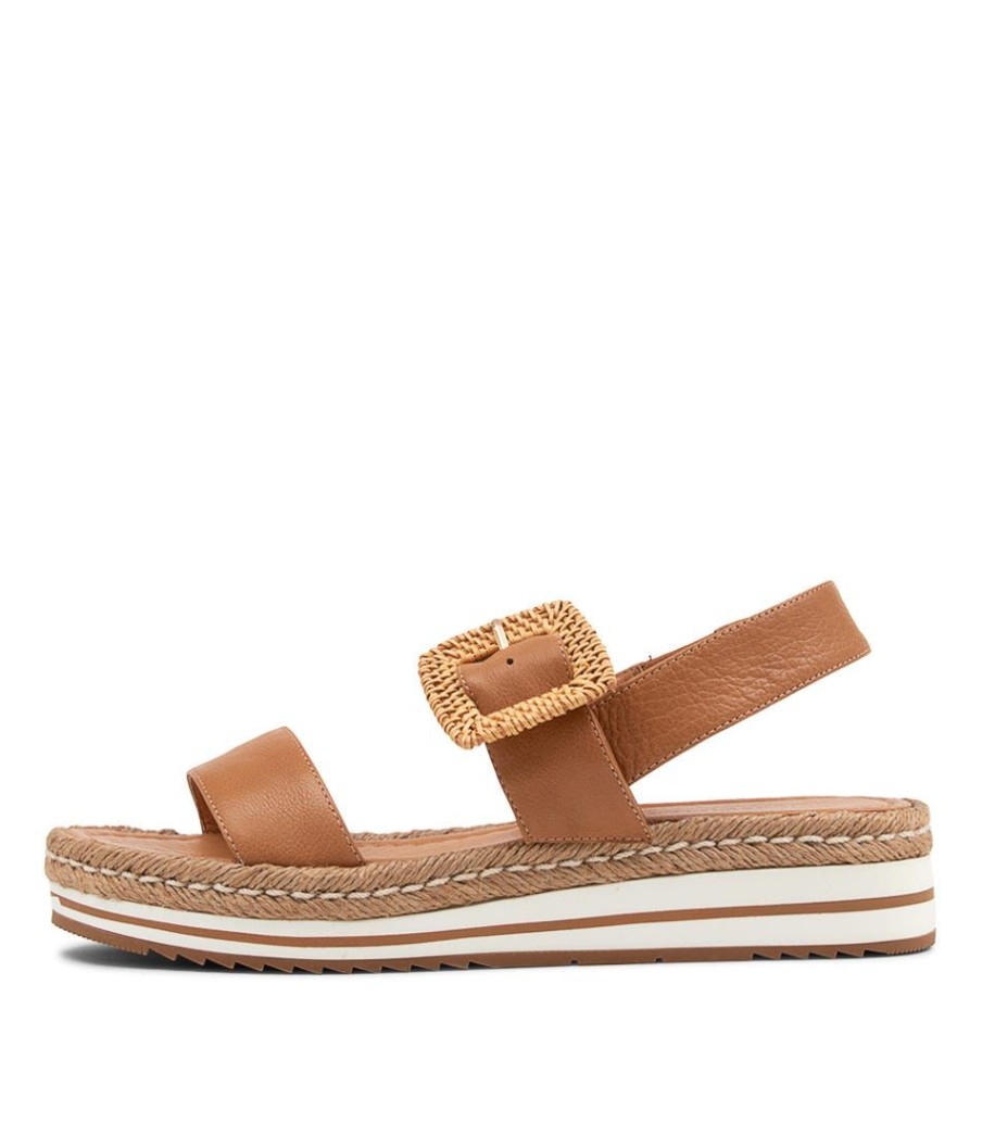 Shoes DJANGO & JULIETTE | Antons Lrg Dark Tan Leather Espadrilles