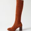 Shoes MOLLINI | Sari Chestnut Stretch Microsuede Knee High Boots