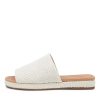 Shoes DJANGO & JULIETTE | Sameh White Woven Syn Raffia Slides