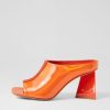 Shoes DJANGO & JULIETTE | Halley Orange Mirror Patent Mules