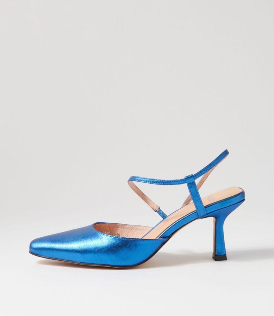 Shoes MOLLINI | Agness Blue Metallic Leather Heels