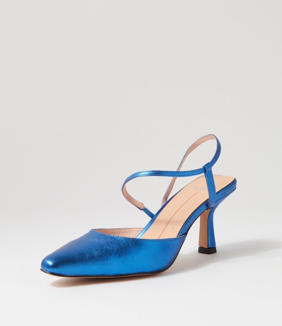 Shoes MOLLINI | Agness Blue Metallic Leather Heels