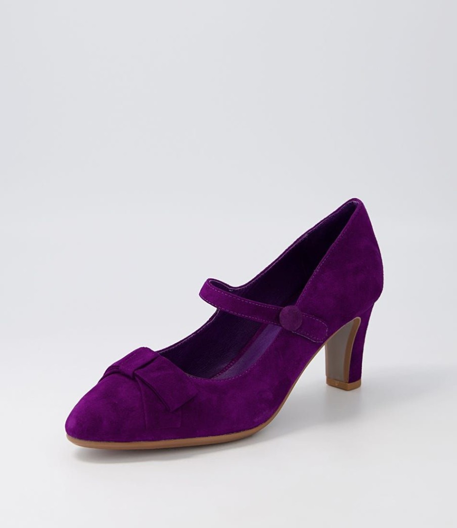 Shoes DJANGO & JULIETTE | Tinar Purple Suede Heels