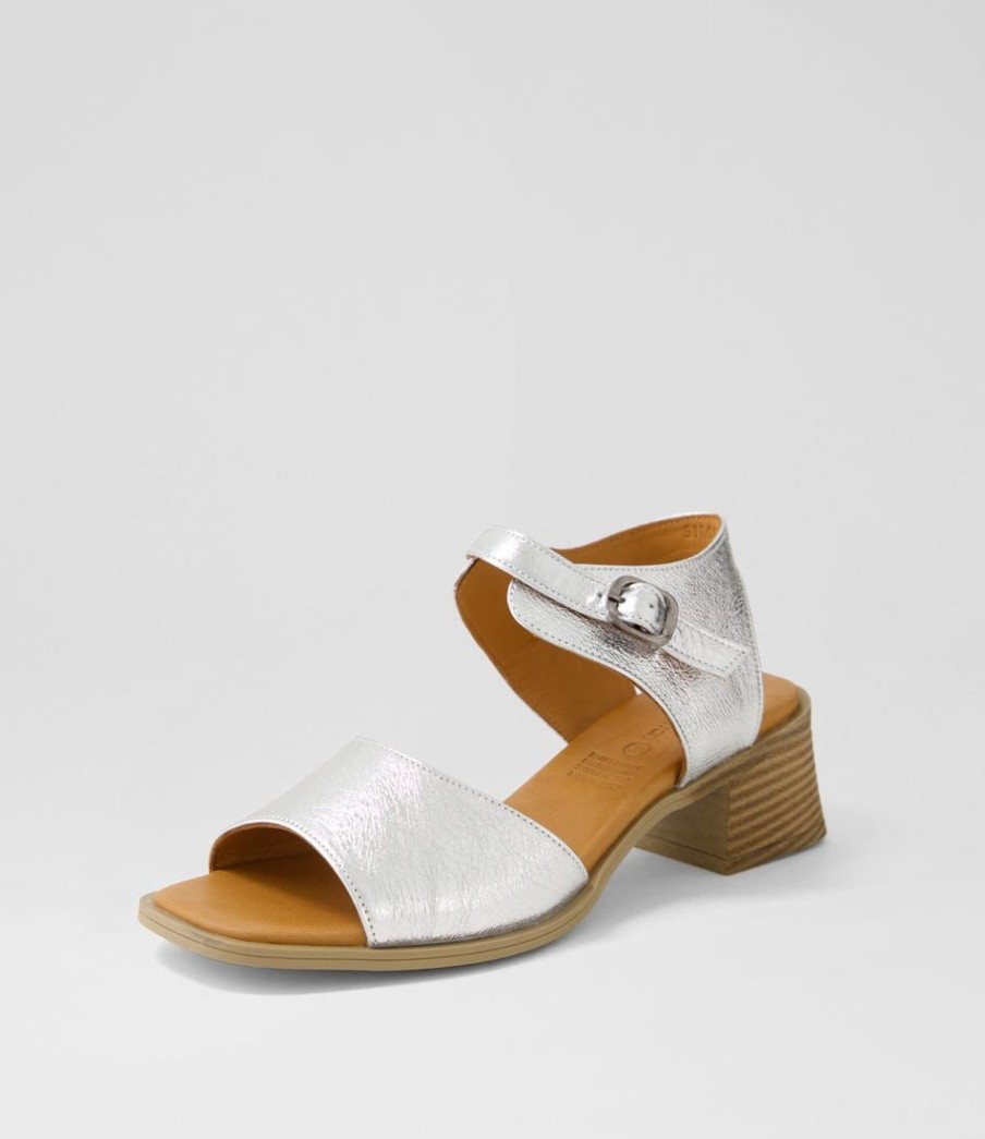 Shoes DIANA FERRARI | Simine White Silver Leather Sandals