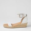 Shoes DJANGO & JULIETTE | Sprout White Leather Buckle Sandals