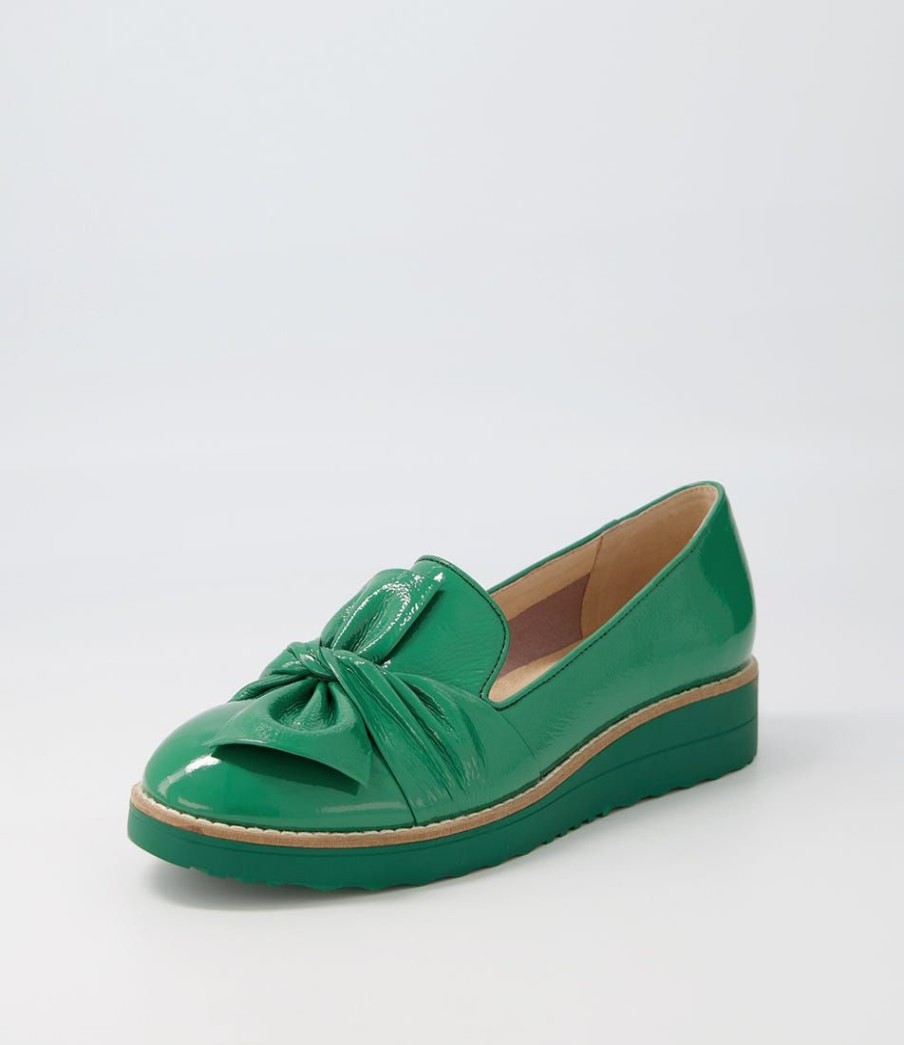 Shoes TOP END | Oclem Dark Emerald Patent Leather Loafers